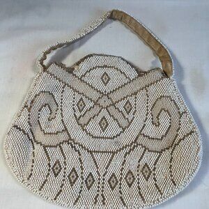 Vintage Beaded Mini handbag purse - 7"W x 5.5"D
